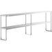 A Regency stainless steel double deck table mounted overshelf.