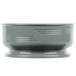 A close-up of a grey Cambro Shoreline entree bowl with a design on it.