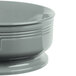 A close-up of a Cambro Shoreline Collection Meadow entree bowl with a lid.