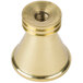 A close-up of a Vollrath brass knob with a threaded nut on top.