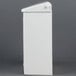 A white rectangular Rochester Midland sanitary napkin receptacle with a lid.