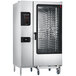 A Convotherm stainless steel roll-in electric combi oven with a glass door.