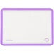 A white and purple Mercer Culinary silicone baking mat with ruler measurements.