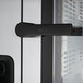 The black rectangular glass door of a Convotherm C4ET20.20ES Combi Oven with a black handle.