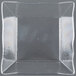 A clear plastic square bowl with a square edge.