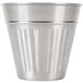 An American Metalcraft stainless steel mini round trash can with a ribbed surface.