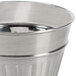 An American Metalcraft mini stainless steel round trash can with a lid.