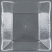 A clear square American Metalcraft styrene bowl with a rain-splashed design.