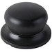 An Avantco black round handle knob.
