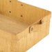 An American Metalcraft rectangular poplar wood basket with handles.