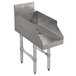 An Advance Tabco stainless steel recessed bar drainboard with a drain.