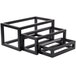 A set of American Metalcraft black wood open frame risers.