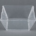 An American Metalcraft clear styrene square bowl with a curved edge.