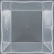 A clear square styrene bowl with rain-splashed design.