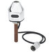 A T&S ChekPoint hands-free sensor faucet with a brown cord attached.