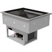 A stainless steel drop-in refrigerated cold pan unit with two rectangular pans inside.