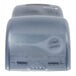 A San Jamar Rely Arctic Blue touchless foam soap dispenser with a clear plastic bottle inside.