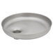 A stainless steel Hobart round feed pan with a hole in the middle.