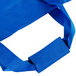 A blue nylon storage bag for a Vollrath Foldable Mobile Sneeze Guard with straps.