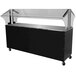 An Advance Tabco black and clear buffet table with an enclosed base and clear top.