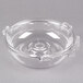A clear plastic bowl lid on a Robot Coupe bowl.