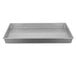 A rectangular silver Chicago Metallic sheet cake pan with a wire in rim.