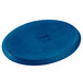 A cobalt blue oval wood underliner with a circular design on a table.