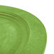 A Lodge lime green wood underliner with an oval cutout on a green plate.