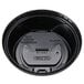 A black Dart Optima lid with a reclosable tab.