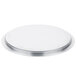 A round silver Vollrath Wear-Ever pot/pan cover with a Torogard handle.