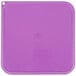 A purple square plastic lid with a white square in the center.