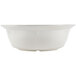 A white melamine bowl with a crackle-finished border.