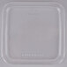A square clear plastic container with a clear Fabri-Kal Greenware lid.