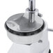 A Globe PP5 hamburger patty press with a white and silver machine and a single-level handle.