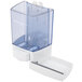 A white plastic Lavex foam hand soap and sanitizer dispenser with a clear plastic lid and container.