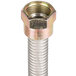 A stainless steel tube with a threaded nut.