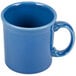 A Fiesta Lapis blue coffee mug with a handle.