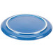 A blue Fiesta china pizza and baking tray with a white border.