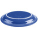 A blue Fiesta china platter with a white border.