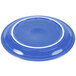 A blue Fiesta Healthcare China plate with a white rim.