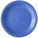 A close-up of a Fiesta® Lapis China appetizer plate with a blue rim.