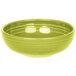 A lemongrass Fiesta china bistro bowl with a white background.