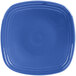 A blue square Fiesta® salad plate with a white background.
