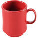 A red GET Diamond Harvest Tritan mug with a handle.