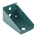 A green Metroseal 3 wall mount end bracket with holes on the side.