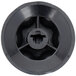 A black plastic circular replacement knob with a hole in the middle.