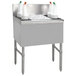 An Advance Tabco stainless steel underbar ice bin with two ice containers.