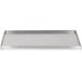 A stainless steel rectangular replacement drip tray for a Grand Slam hot dog roller grill.