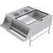 A stainless steel Advance Tabco Prestige Pass-Through Workstation with a sink and ice bin.