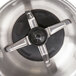 A close-up of a stainless steel Waring extra grinding bowl.